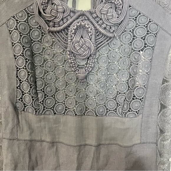 Y2K Vivienne Tam Runway Lace Cutout Sheer Panel Dress 4 Boho Coquette Romantic - Picture 9 of 12